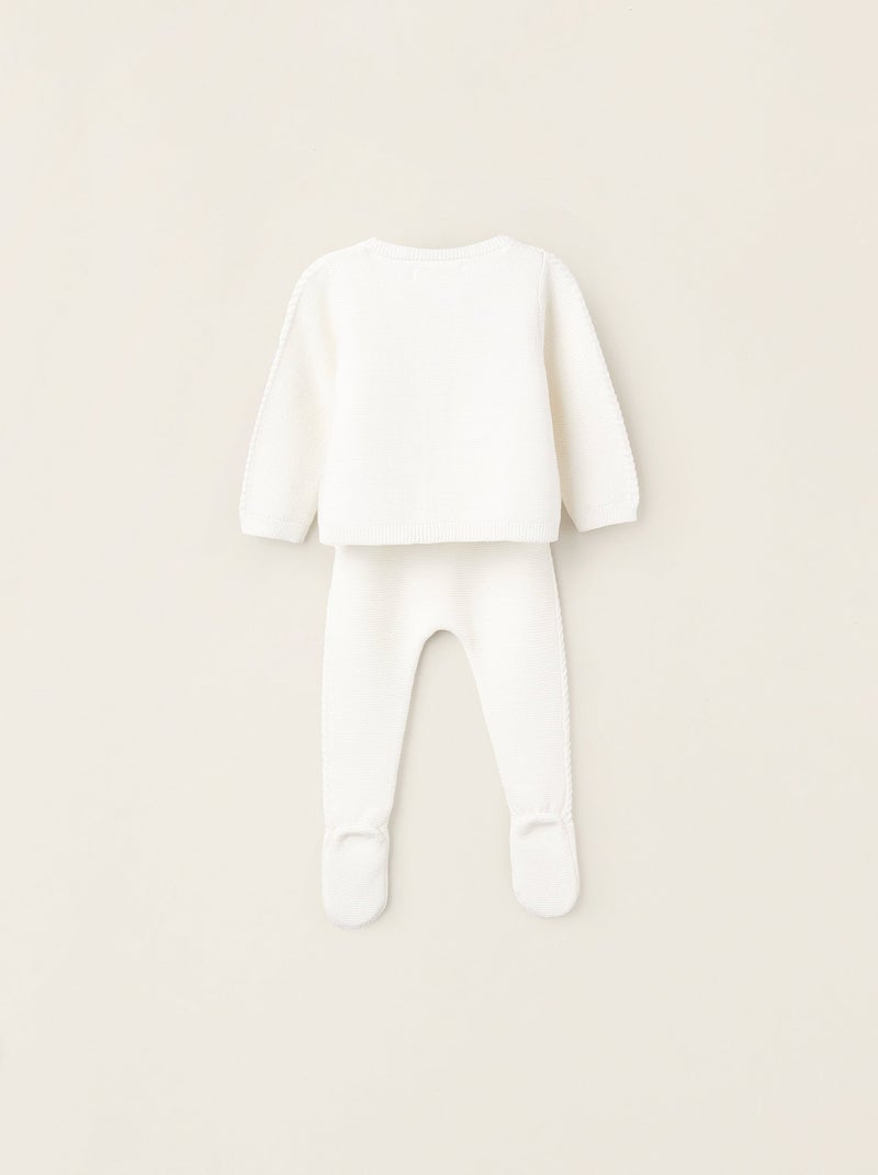 Ensemble de Maille 3 Pièces Blanc - Kiabi