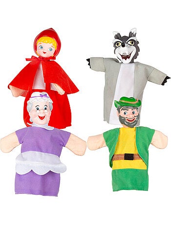 Ensemble de marionnettes le petit chaperon rouge 25 cm cucu show