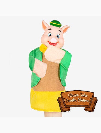 Ensemble de marionnettes les trois petits cochons 25 cm cucu show