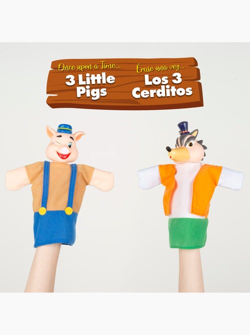 Ensemble de marionnettes les trois petits cochons 25 cm cucu show - Kiabi