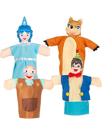 Ensemble de marionnettes pinocchio 25 cm cucu show