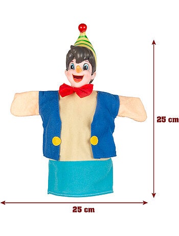 Ensemble de marionnettes pinocchio 25 cm cucu show