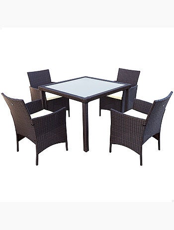 Ensemble de meubles de jardin avec chaises et table en rotin aktive