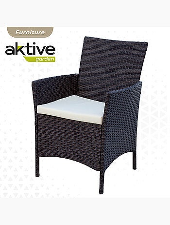 Ensemble de meubles de jardin avec chaises et table en rotin aktive