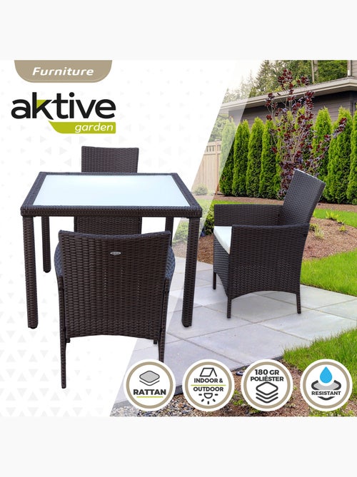 Ensemble de meubles de jardin avec chaises et table en rotin aktive - Kiabi Ensemble de meubles de jardin avec chaises et table en rotin aktive - Kiabi