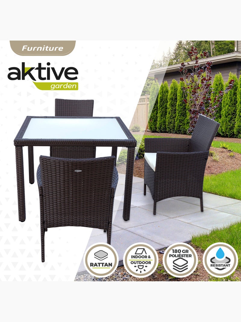Ensemble de meubles de jardin avec chaises et table en rotin aktive Marron/Marron - Kiabi