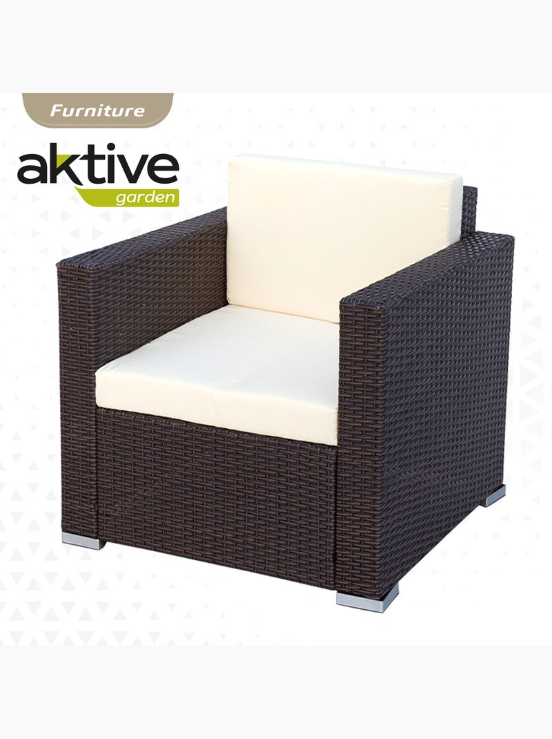 Ensemble de meubles de jardin avec fauteuils en rotin, canapé et table basse aktive Marron/Marron - Kiabi