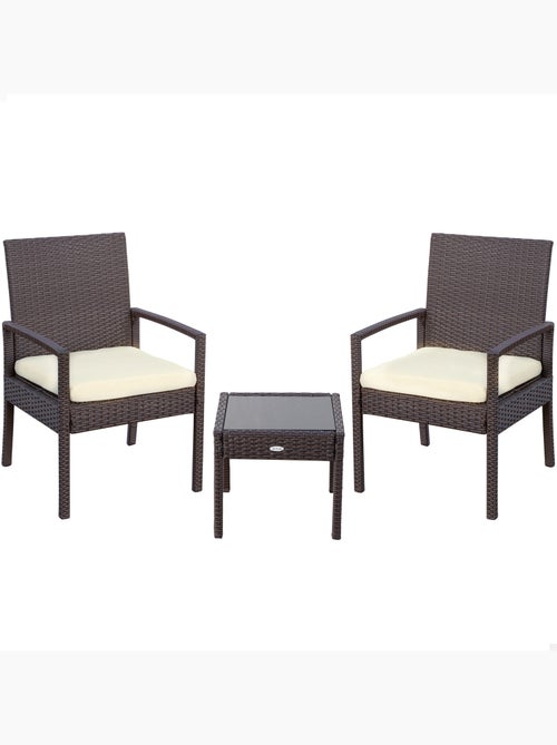 Ensemble de meubles de jardin avec fauteuils et table en rotin aktive - Kiabi Ensemble de meubles de jardin avec fauteuils et table en rotin aktive - Kiabi