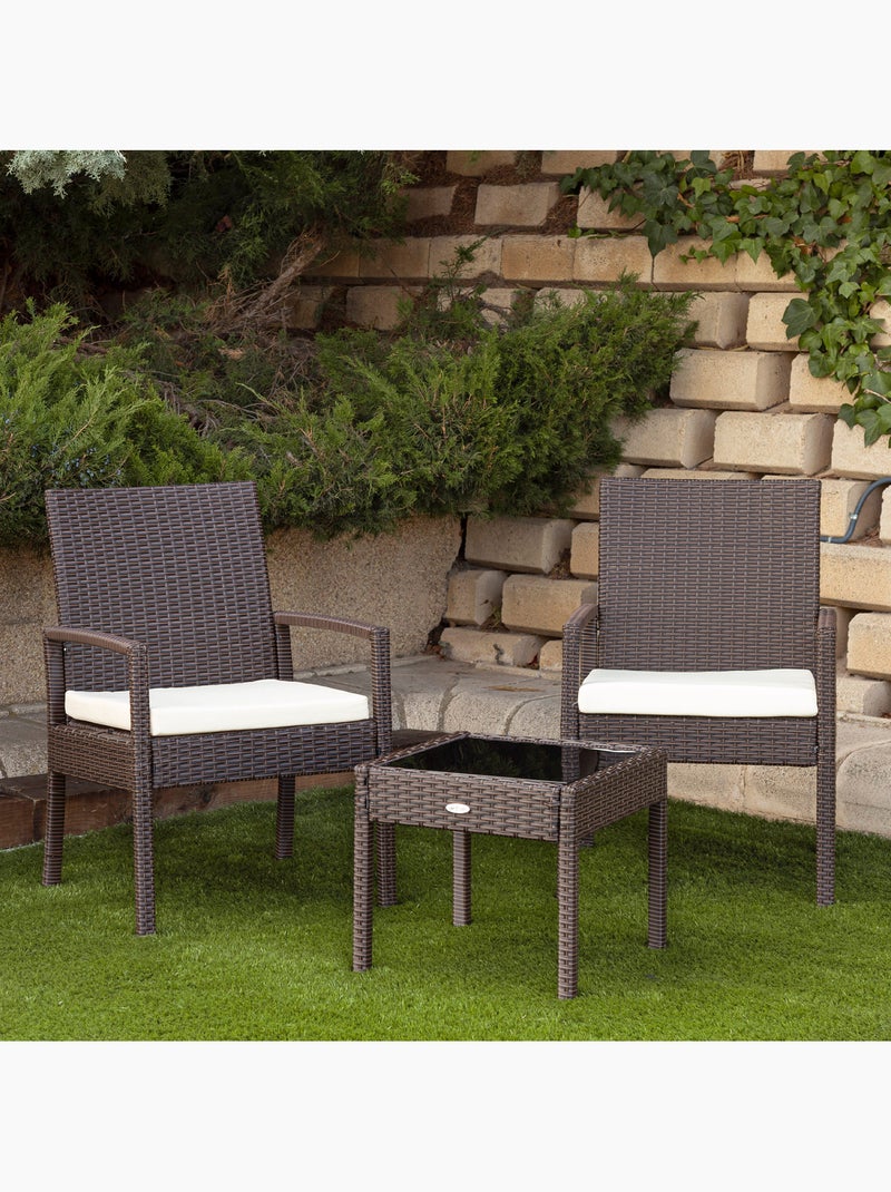 Ensemble de meubles de jardin avec fauteuils et table en rotin aktive Marron/Marron - Kiabi