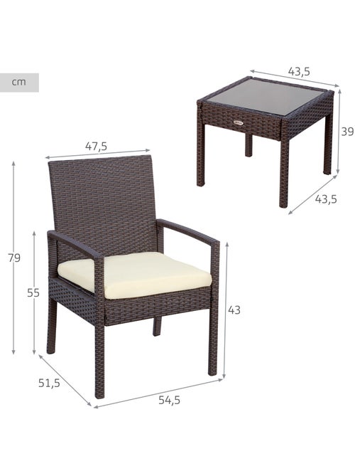 Ensemble de meubles de jardin avec fauteuils et table en rotin aktive - Kiabi Ensemble de meubles de jardin avec fauteuils et table en rotin aktive - Kiabi