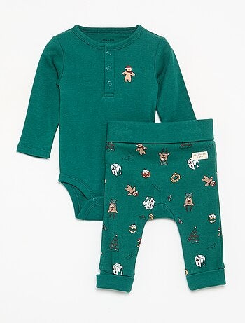 Ensemble de Noël 2 pièces - Body à manches longues + legging