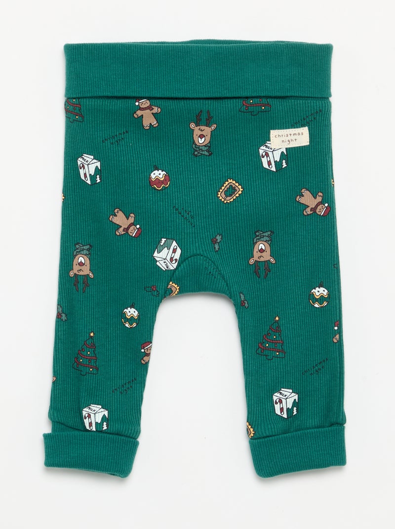 Ensemble de Noël 2 pièces - Body à manches longues + legging Vert - Kiabi