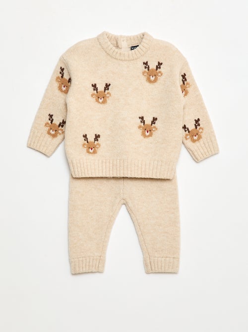 Ensemble de Noël Pull + legging en tricot animé - Kiabi