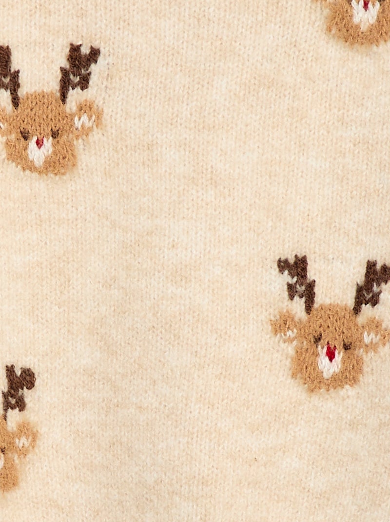 Ensemble de Noël Pull + legging en tricot animé Beige - Kiabi