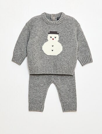 Ensemble de Noël Pull + legging en tricot animé