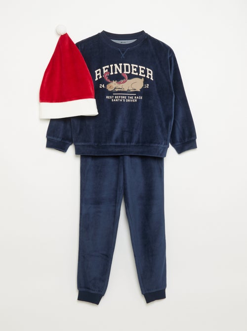 Ensemble de Noël : pyjama 2 pièces + bonnet - Kiabi