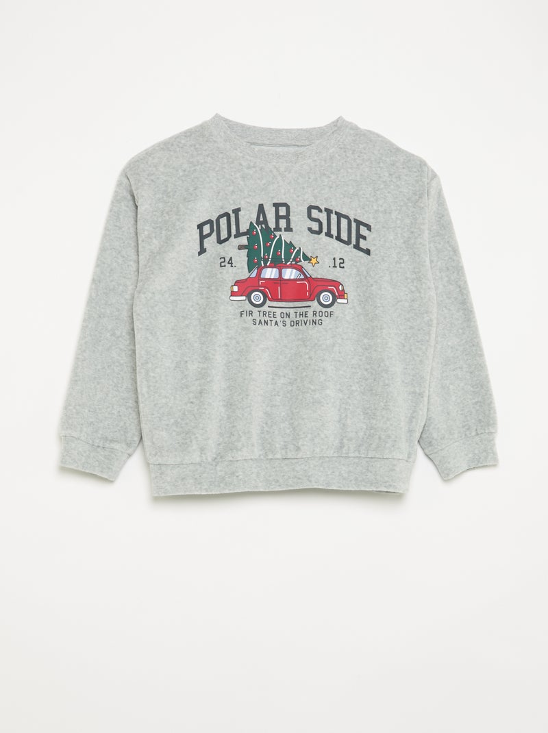 Ensemble de Noël : pyjama 2 pièces + bonnet Gris - Kiabi