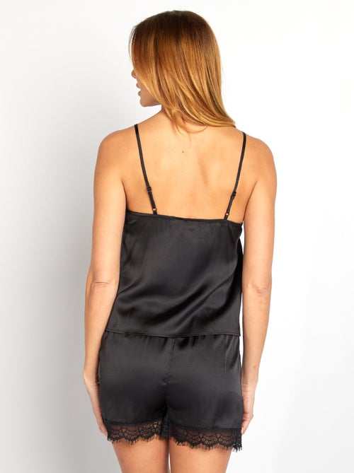 Ensemble de nuit débardeur + short en satin - 2 pièces - Kiabi