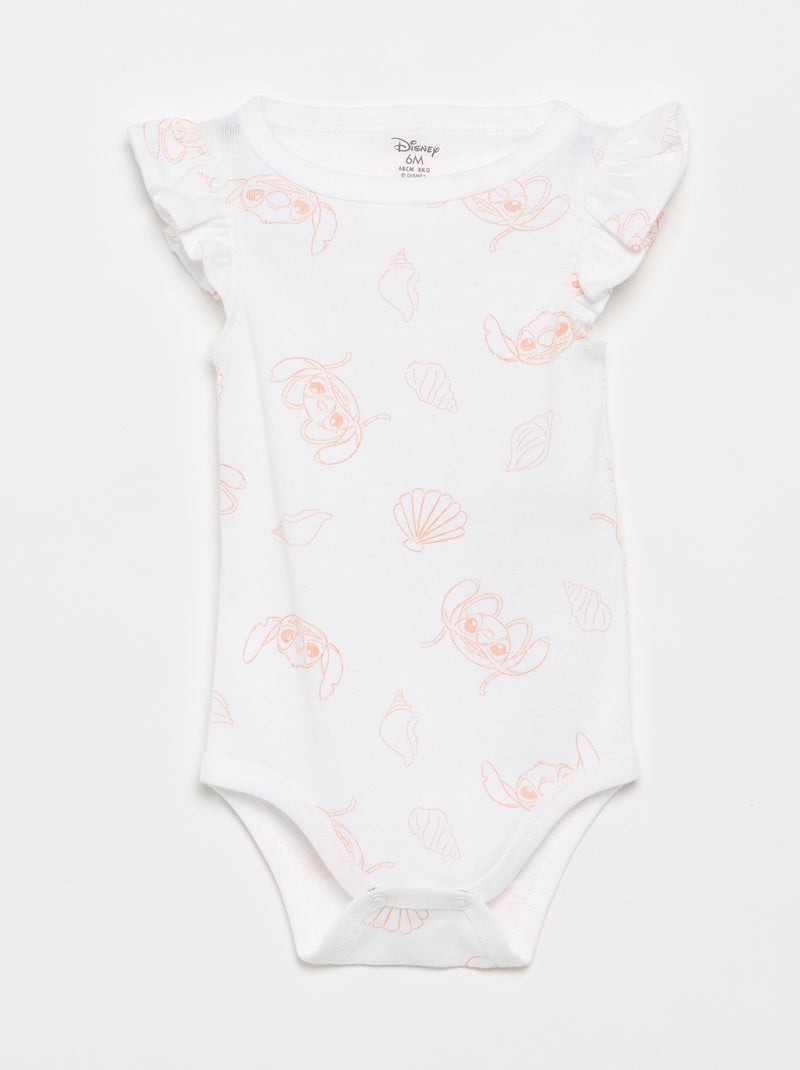 Ensemble de nuit 'Disney' - body avec volant + short Blanc - Kiabi