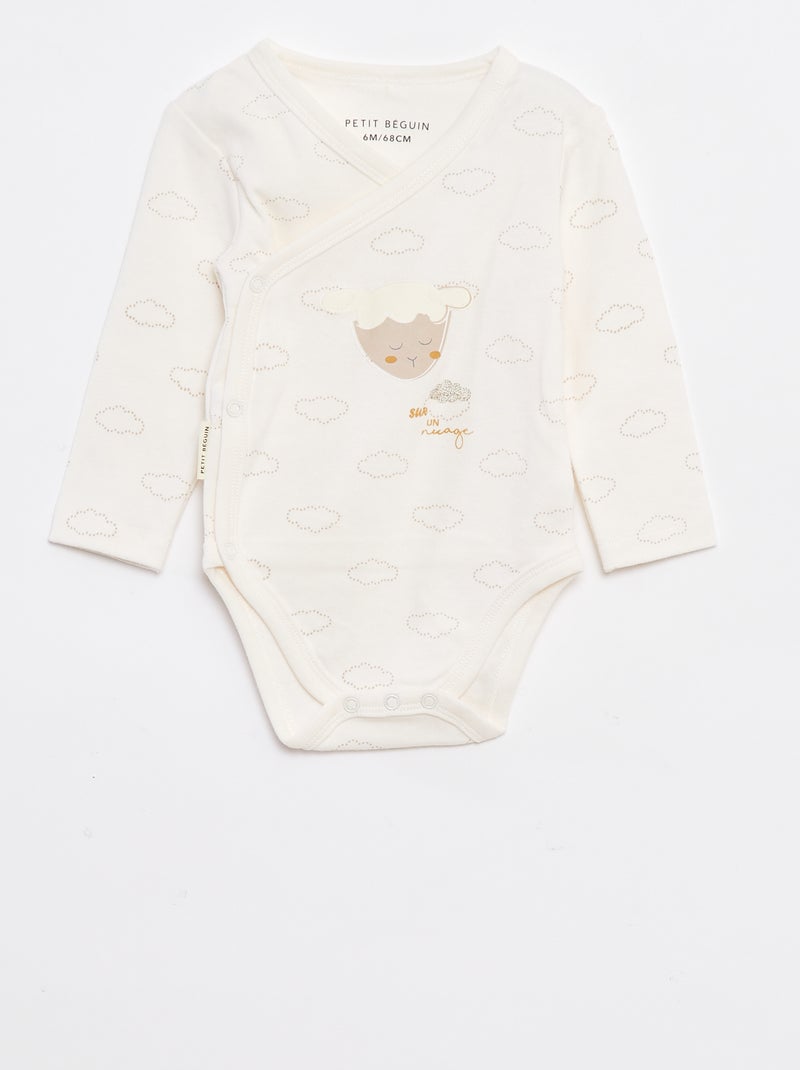 Ensemble de nuit dors bien + body + doudou - 3 pièces Blanc - Kiabi