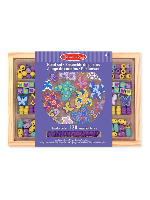 Ensemble de perles en bois Papillons - Kiabi
