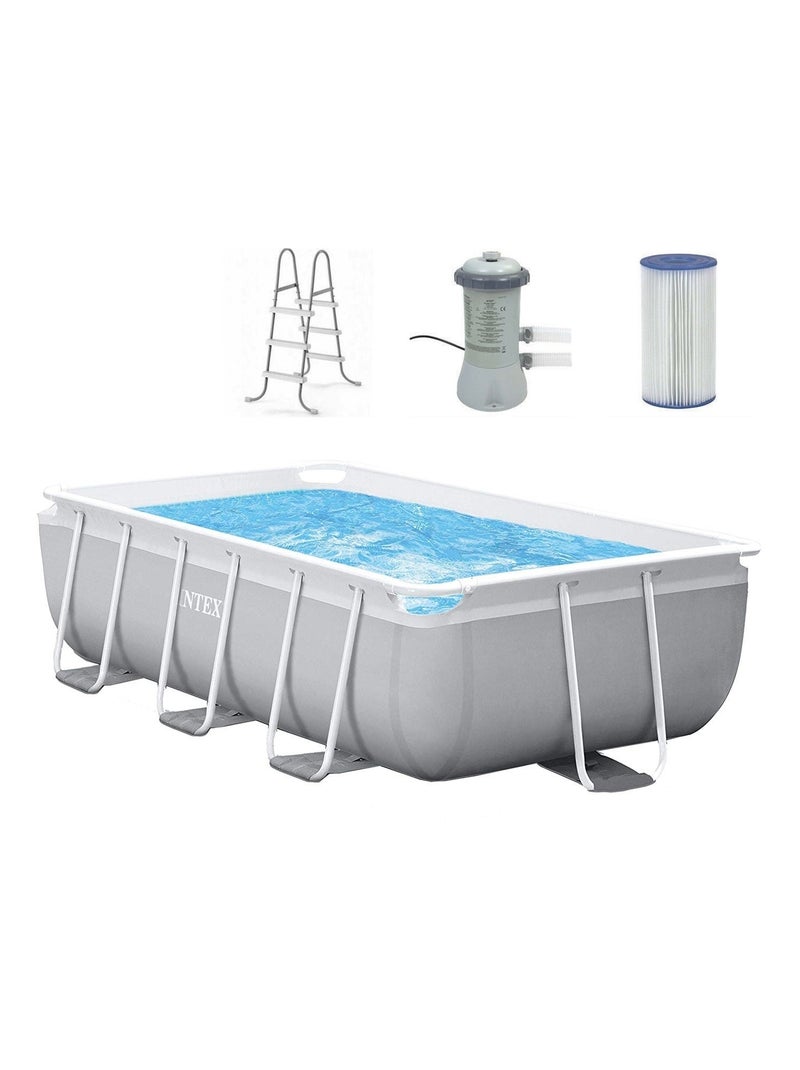 Ensemble de piscine rectangulaire PrismFrame 300 x 175 x 80 cm Gris - Kiabi
