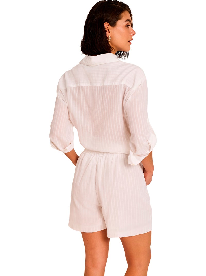 Ensemble de plage brodé short chemise COMPLEMENTOS Blanc - Kiabi