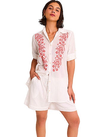 Ensemble de plage brodé short chemise COMPLEMENTOS