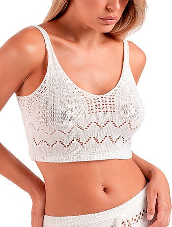 Ensemble de plage crochet top et jupe courte Total Look