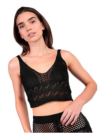 Ensemble de plage crochet top et jupe courte Total Look