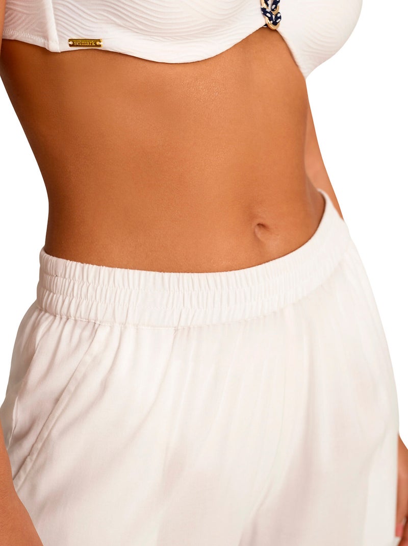 Ensemble de plage pantalon gilet long ouvert NAUTILUS Blanc - Kiabi