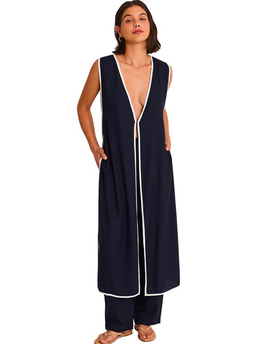 Ensemble de plage pantalon gilet long ouvert NAUTILUS - Kiabi