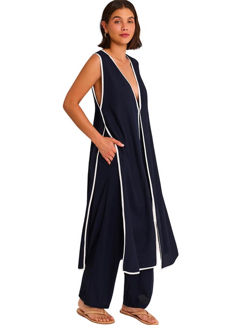 Ensemble de plage pantalon gilet long ouvert NAUTILUS - Kiabi