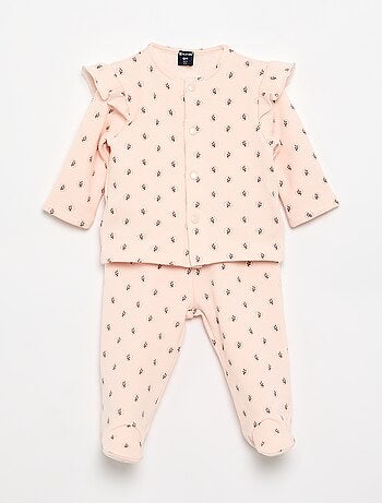 Ensemble de pyjama 2 pièces avec pieds - 2 pièces