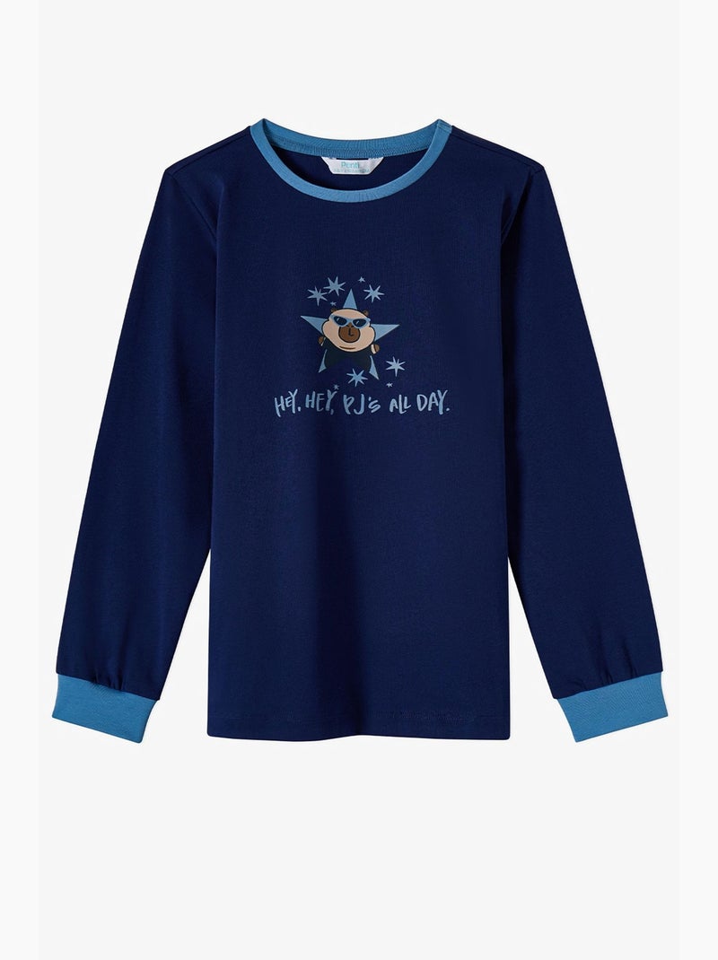 Ensemble de pyjama à manches longues rockstar capy pour garçon penti Bleu marine - Kiabi