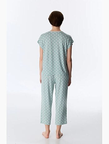 Ensemble de pyjama alia capri trousers à fleurs et manches courtes penti