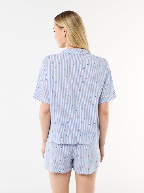 Ensemble de pyjama all-over rayé haut + short - Kiabi