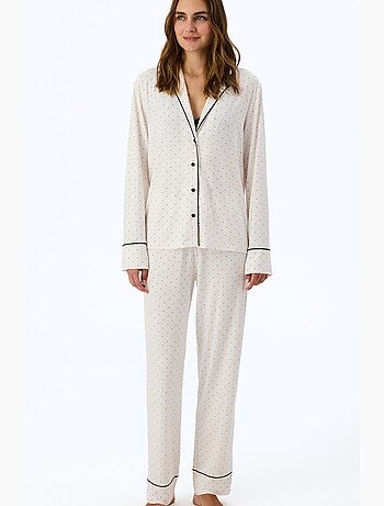 Ensemble de pyjama arya chemise et pantalon à pois, manches longues penti