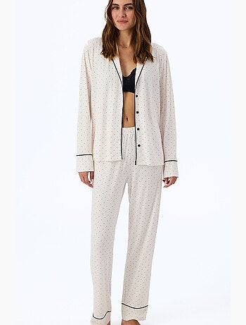 Ensemble de pyjama arya chemise et pantalon à pois, manches longues penti