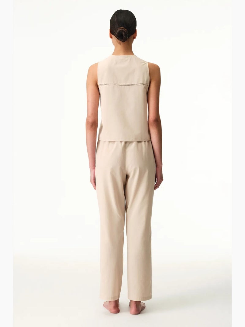 Ensemble de pyjama belle lace avec pantalon penti Beige argile - Kiabi