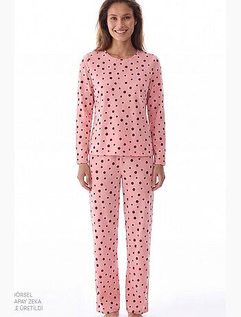 Ensemble de pyjama berry à pois et manches longues penti