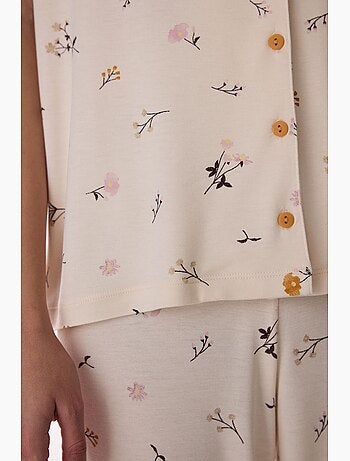 Ensemble de pyjama capri à chemise boutonnée margot à motif penti