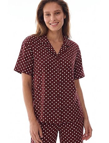 Ensemble de pyjama chemise et pantalon à pois penti