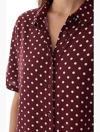 Ensemble de pyjama chemise et pantalon à pois penti