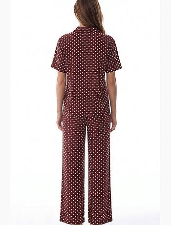 Ensemble de pyjama chemise et pantalon à pois penti