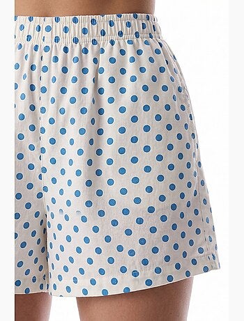 Ensemble de pyjama chemise et short à pois, manches courtes penti
