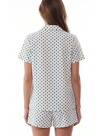 Ensemble de pyjama chemise et short à pois, manches courtes penti