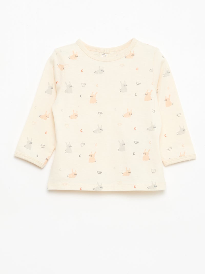 Ensemble de pyjama chill en jersey coton Blanc - Kiabi