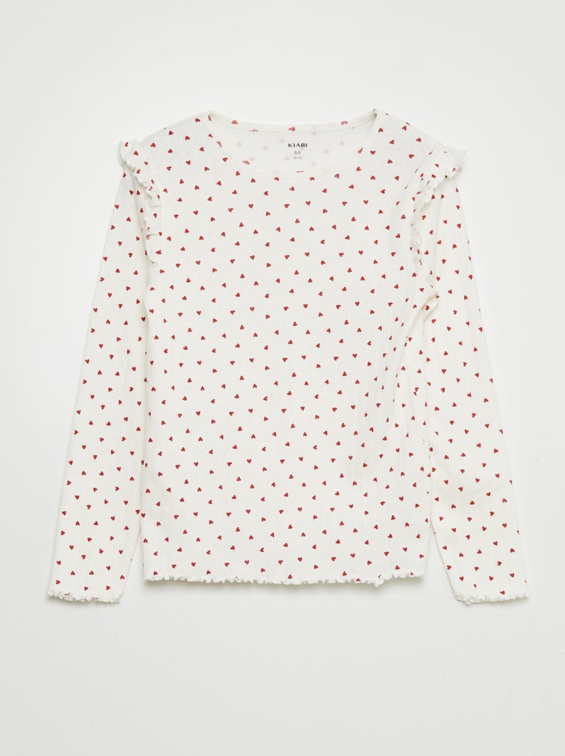 Ensemble de pyjama 'cœur' - 2 pièces Blanc/rouge - Kiabi