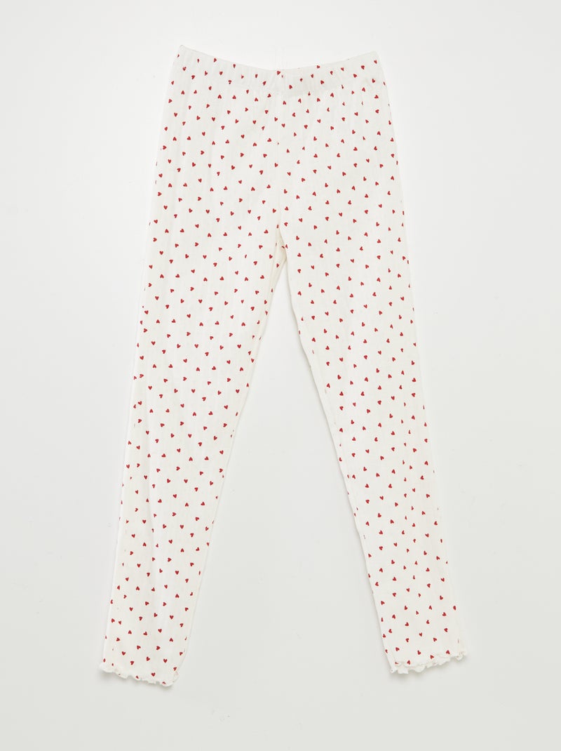 Ensemble de pyjama 'cœur' - 2 pièces Blanc/rouge - Kiabi